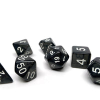 Black Opaque Dice - 7 Piece Set