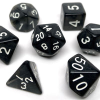 Black Opaque Dice - 7 Piece Set