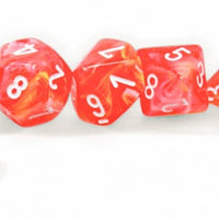 Festive Dahlia/White Polyhedral 7-die set