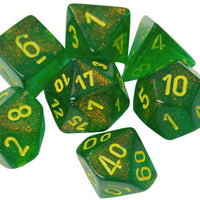 Borealis Polyhedral Maple Green/Yellow 7-Die Set