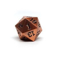 Legendary Copper D20 Dice - Metal Single 20 Sided Dice