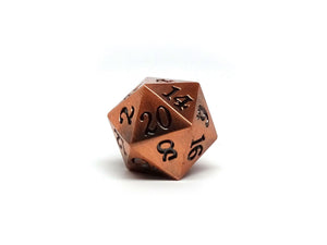 Legendary Copper D20 Dice - Metal Single 20 Sided Dice