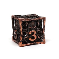 Hollow Metal Copper Cthulhu Dice Set