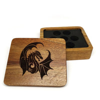 Winged Dragon Wooden Dice Case