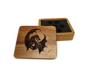 Winged Dragon Wooden Dice Case