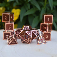 Elder Runes Hickory And Bronze Metal Dice Set