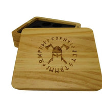 Runic Battle Helmet Wooden Dice Case