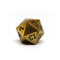 Legendary Gold D20 Dice - Metal Single 20 Sided Dice