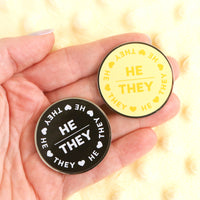 Kawaii Gender Spectrum Pronoun Hard Enamel Pins