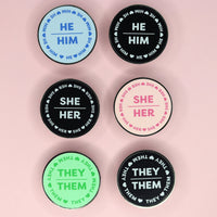 Kawaii Gender Spectrum Pronoun Hard Enamel Pins