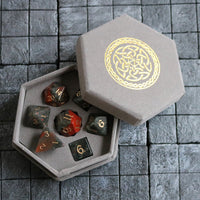 Gemstone  African Bloodstone Hand Carved Polyhedral Dice Set