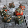 Gemstone  African Bloodstone Hand Carved Polyhedral Dice Set