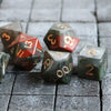 Gemstone  African Bloodstone Hand Carved Polyhedral Dice Set