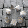 Dragon Shield Gemstone Gray Cats Eye Stone (And Box) Polyhedral Dice Set