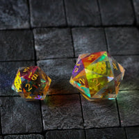 Large Dragon Egg Dichroic Glass D20 Gemstone Dice