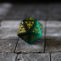 Dragon Shield Gemstone Green Cats Eye Stone (And Box) Polyhedral Dice Set