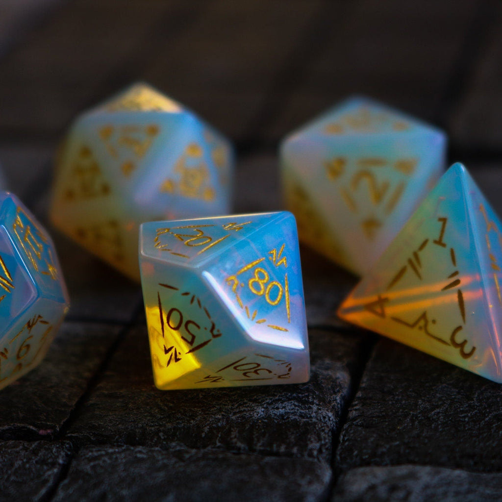 Dragon Shield Gemstone Opalite (And Box) Dice Set