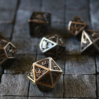 Dragon Flight Hollow Metal Dice Set Silver