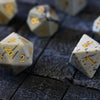 Gemstone Jasper Hand Carved Polyhedral Dice (And Box) DnD Dice Set