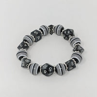 Black Grey and White Stripe Dice Bracelet