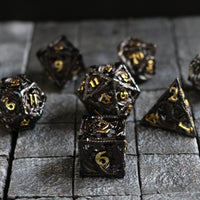 Dragon Hollow Metal Dice Set Black/Gold