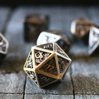 Dragon Flight Hollow Metal Dice Set Silver