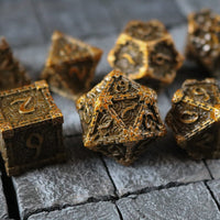 Dagger Metal Dice Set Gold Dice Set