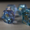 Fire Glass Blue (And Box) Polyhedral Dice Set