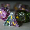 Dark Nox Forge Fire Glass (And Box) Polyhedral Dice DND Set