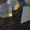 Gemstone Opalite Elven Cut Polyhedral Dice (With Box) Set