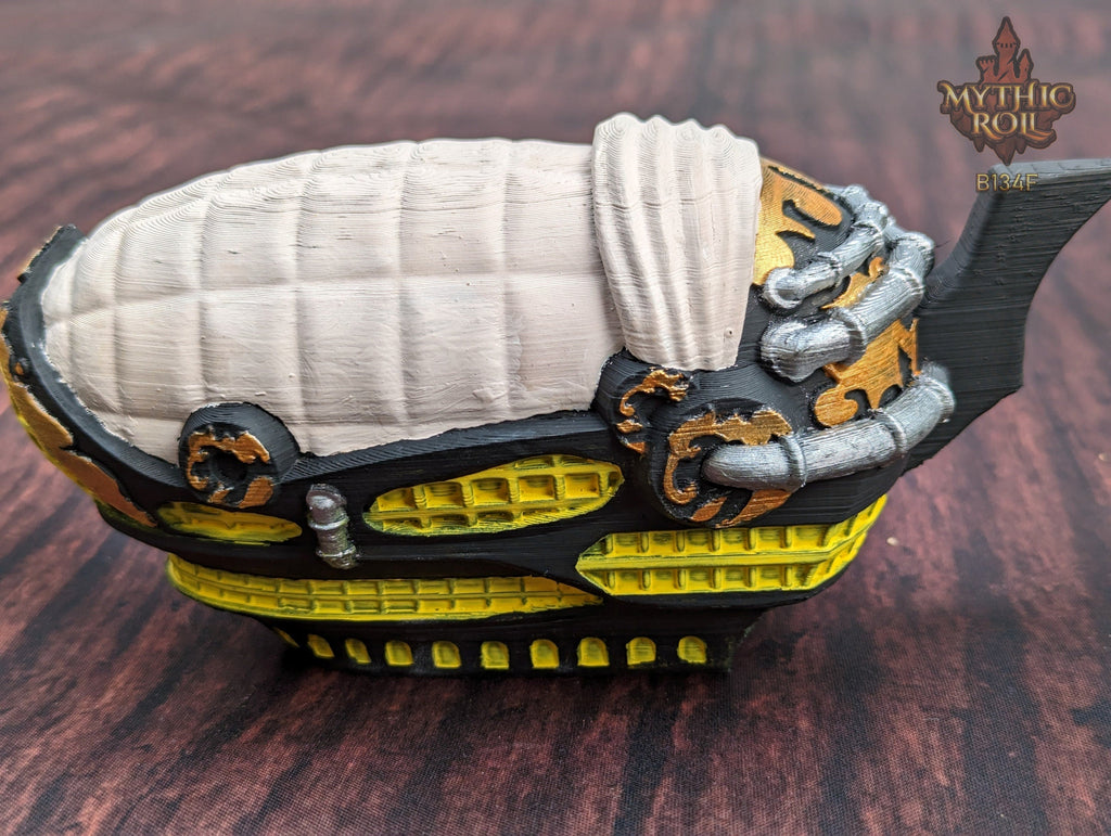 Steampunk Blimp Airship 3D Printed Dice Vault