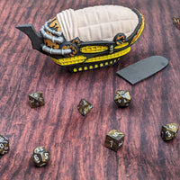 Steampunk Blimp Airship 3D Printed Dice Vault