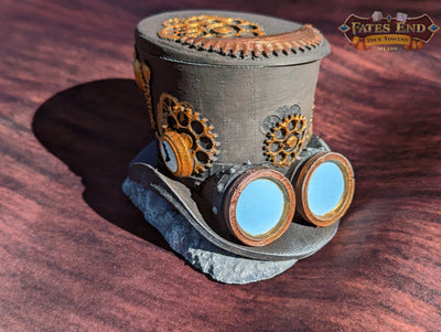 Steampunk Clock Hat 3D Printed Dice Vault