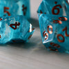 Blue Smoke Handmade Resin Dice set