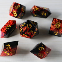 Dark Blood Handmade Resin Dice Set