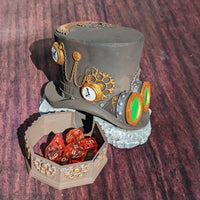 Steampunk-Trilby Clock Hat 3D Printed Dice Tower