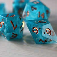 Blue Smoke Handmade Resin Dice set