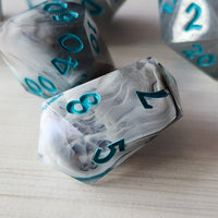 Blue Cloud Handmade Resin Dice Set