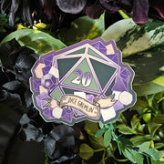 D20 Dice Gremlin - Matte Sticker