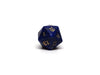 Stone D20 Dice - Lapis Lazuli - Gold Signature Font