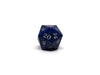 Stone D20 Dice - Lapis Lazuli - Silver Signature Font