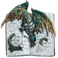 Green Dragon Emerging from Book