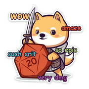 Sticker: WoW! Much Crit Waterproof Die Cut