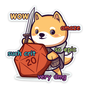 Sticker: WoW! Much Crit Waterproof Die Cut