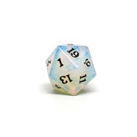 Opalite D20 Stone Dice- Signature Font