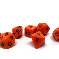 Orange Opaque Dice - 7 Piece Set