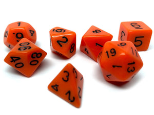 Orange Opaque Dice - 7 Piece Set