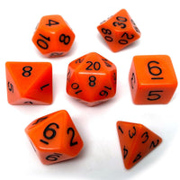 Orange Opaque Dice - 7 Piece Set