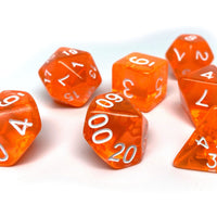 Orange Translucent Dice - 7 Piece Set