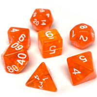 Orange Translucent Dice - 7 Piece Set